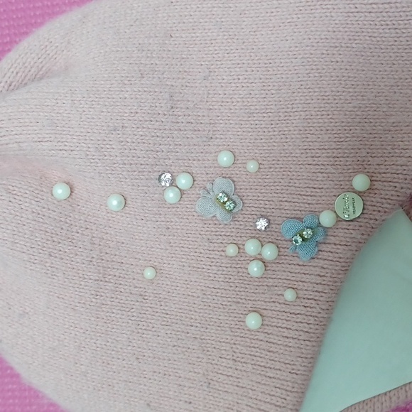 Wool raccoon pompom winter hat for girls size 6-10 years old - Picture 2 of 9